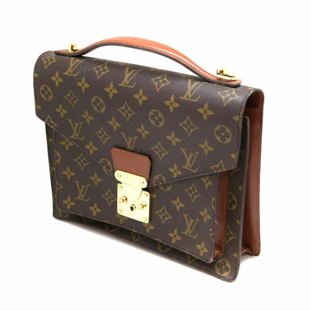 LOUIS VUITTON Monceau Monogram Canvas Brown Shoulder Bag Handbag